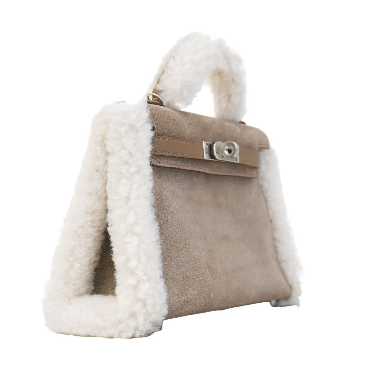 ★SALE【6bd4710-g】エルメス ハンドバッグ ミニケリーテディ グリズリー スイフト エトゥープ シルバー金具 K刻印 2wayバッグ【中古】レディース