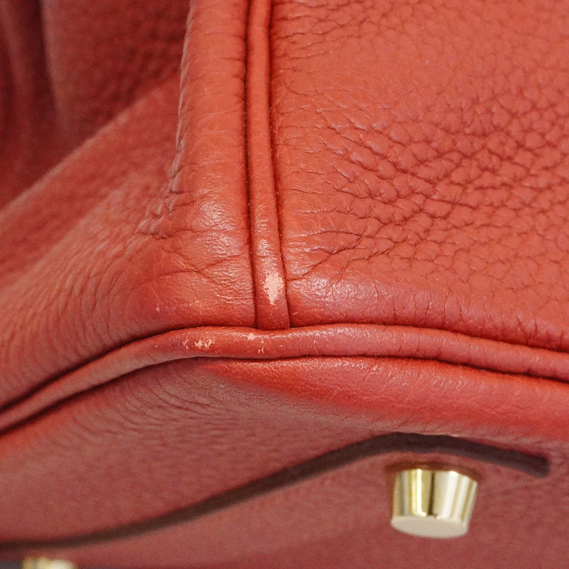 ★SALE【6bd4711】エルメス ハンドバッグ バーキン35 トリヨンクレマンス ルージュカザック ゴールド金具 □P刻印【中古】レディース