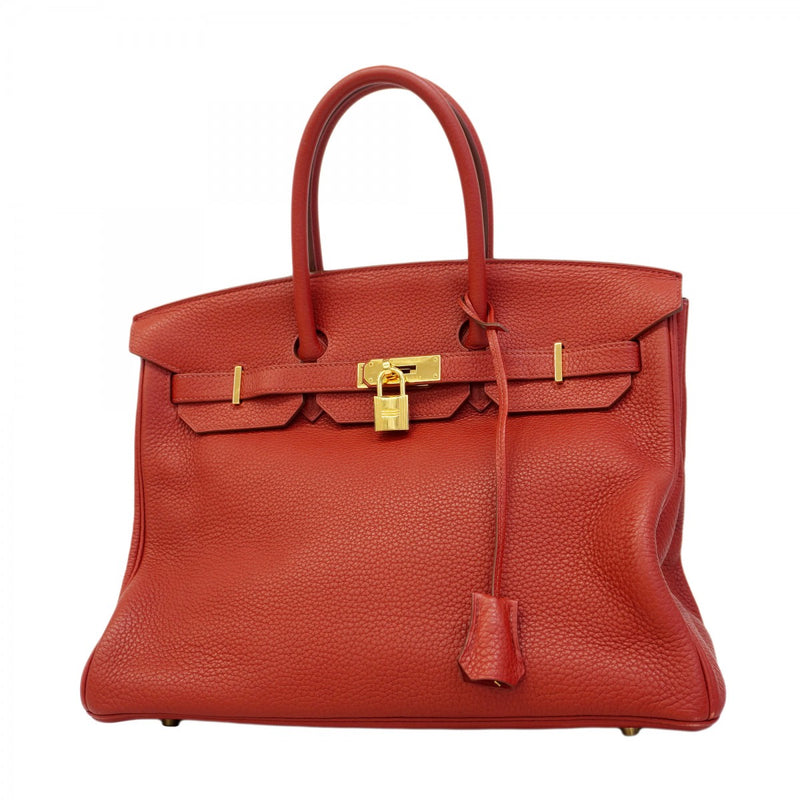 ★SALE【6bd4711】エルメス ハンドバッグ バーキン35 トリヨンクレマンス ルージュカザック ゴールド金具 □P刻印【中古】レディース