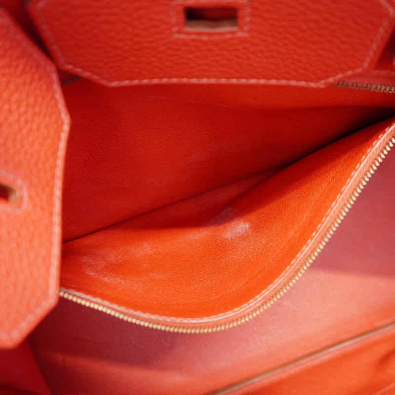 ★SALE【6bd4711】エルメス ハンドバッグ バーキン35 トリヨンクレマンス ルージュカザック ゴールド金具 □P刻印【中古】レディース