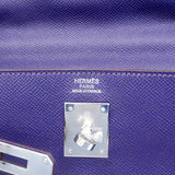★SALE【6bd4714】エルメス ハンドバッグ ケリー32 ヴォーエプソン ウルトラバイオレット シルバー金具 □N刻印 2wayバッグ【中古】レディース