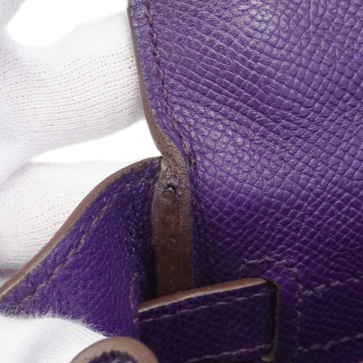 ★SALE【6bd4714】エルメス ハンドバッグ ケリー32 ヴォーエプソン ウルトラバイオレット シルバー金具 □N刻印 2wayバッグ【中古】レディース