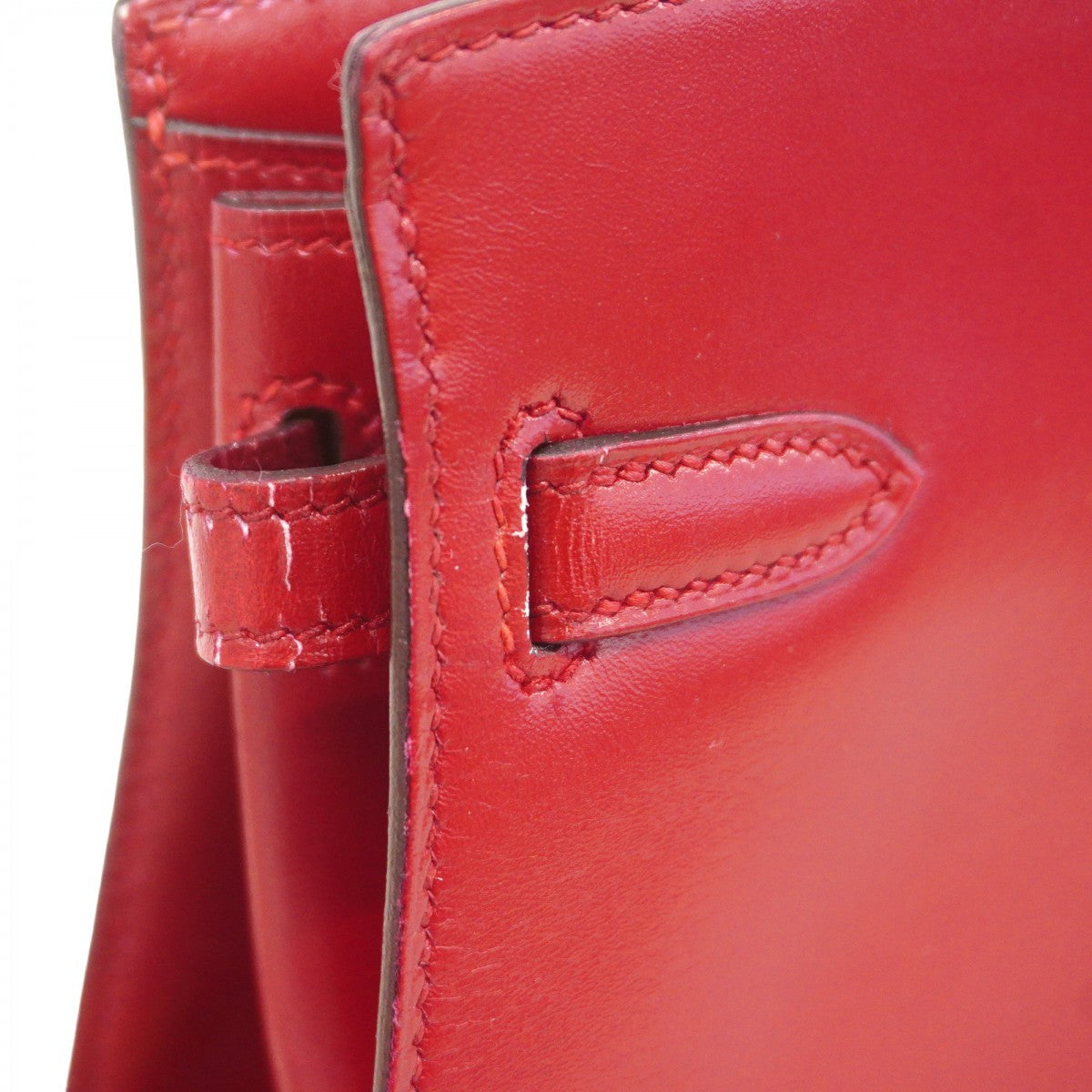 【6bd4813】エルメス ショルダーバッグ ケリースポーツPM ボックスカーフ レッド ゴールド金具 〇R刻印【中古】レディース
