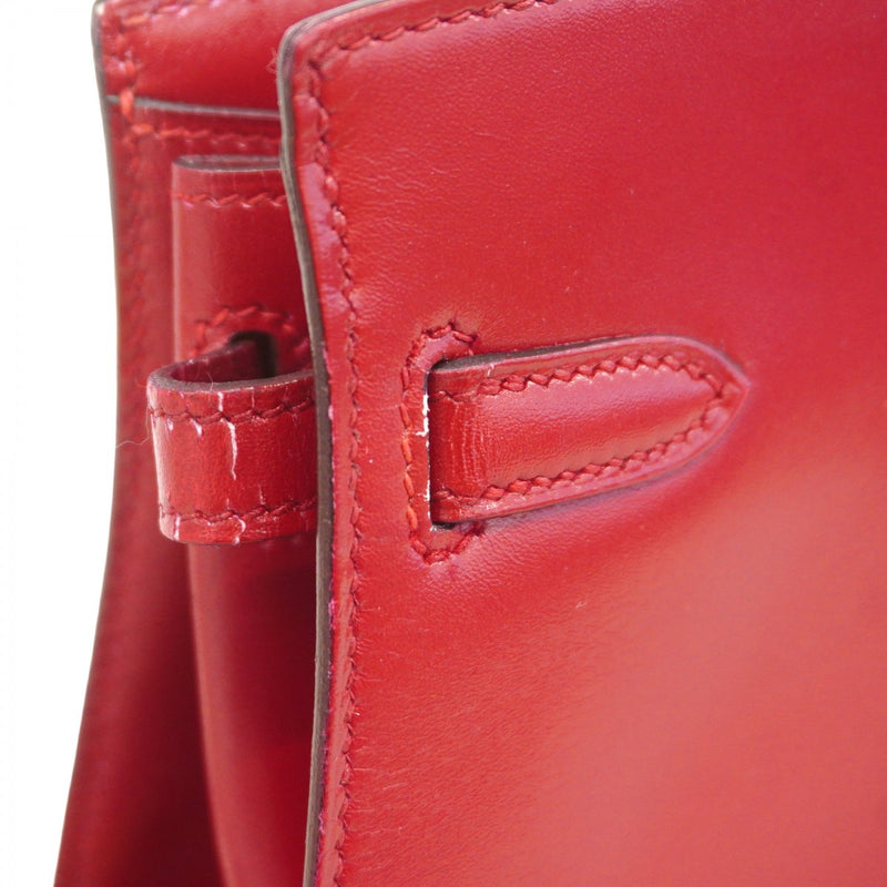 【6bd4813】エルメス ショルダーバッグ ケリースポーツPM ボックスカーフ レッド ゴールド金具 〇R刻印【中古】レディース