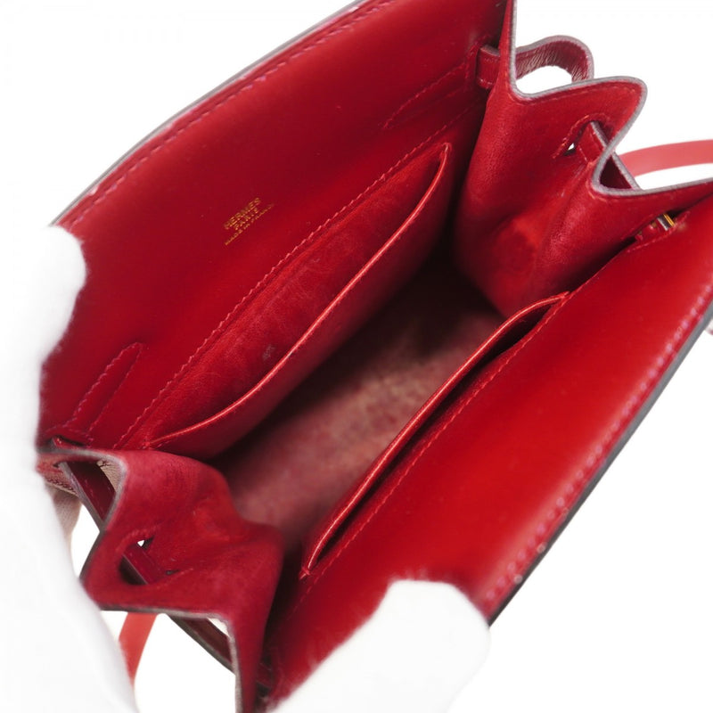 【6bd4813】エルメス ショルダーバッグ ケリースポーツPM ボックスカーフ レッド ゴールド金具 〇R刻印【中古】レディース