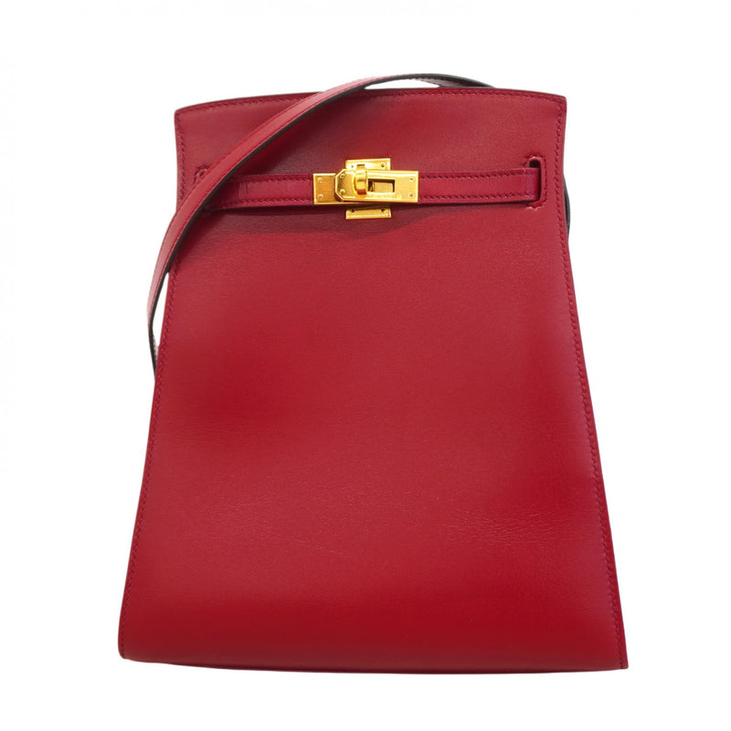 【6bd4813】エルメス ショルダーバッグ ケリースポーツPM ボックスカーフ レッド ゴールド金具 〇R刻印【中古】レディース