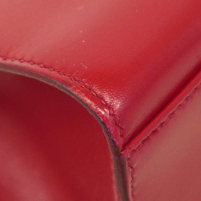 【6bd4813】エルメス ショルダーバッグ ケリースポーツPM ボックスカーフ レッド ゴールド金具 〇R刻印【中古】レディース