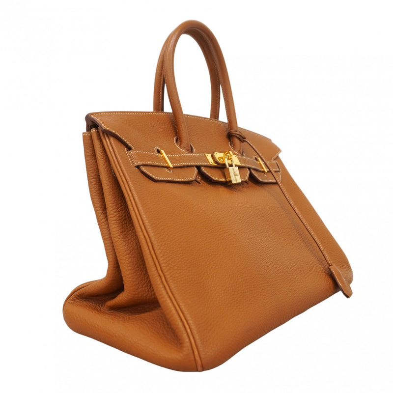 ★SALE【6bd4815】エルメス ハンドバッグ バーキン35 トリヨンクレマンス ゴールド ゴールド金具 □G刻印【中古】レディース