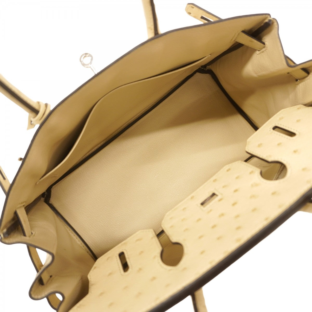 ★SALE【6bd5043-g】エルメス ハンドバッグ バーキン30 オーストリッチ パルシュマン シルバー金具 X刻印【中古】レディース