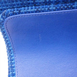 【6bd5621】シャネル ショルダーバッグ マトラッセ Wフラップ Wチェーン ツイード ブルー シルバー金具【中古】レディース