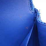 【6bd5621】シャネル ショルダーバッグ マトラッセ Wフラップ Wチェーン ツイード ブルー シルバー金具【中古】レディース