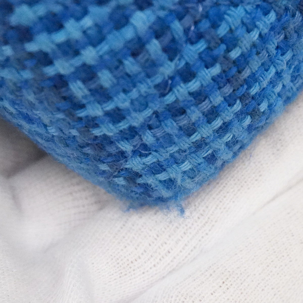 【6bd5621】シャネル ショルダーバッグ マトラッセ Wフラップ Wチェーン ツイード ブルー シルバー金具【中古】レディース