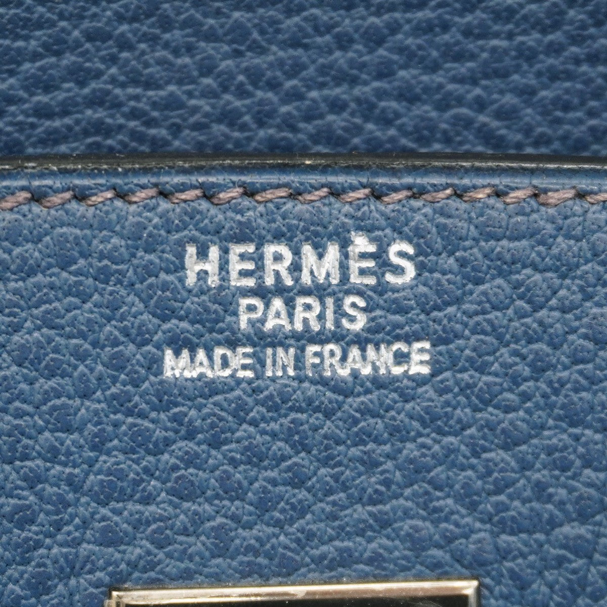 【6bd5668】エルメス ハンドバッグ バーキン35 フィヨルド ブルーマルト シルバー金具 □E刻印【中古】レディース