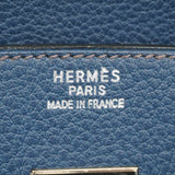 【6bd5668】エルメス ハンドバッグ バーキン35 フィヨルド ブルーマルト シルバー金具 □E刻印【中古】レディース