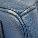 【6bd5668】エルメス ハンドバッグ バーキン35 フィヨルド ブルーマルト シルバー金具 □E刻印【中古】レディース