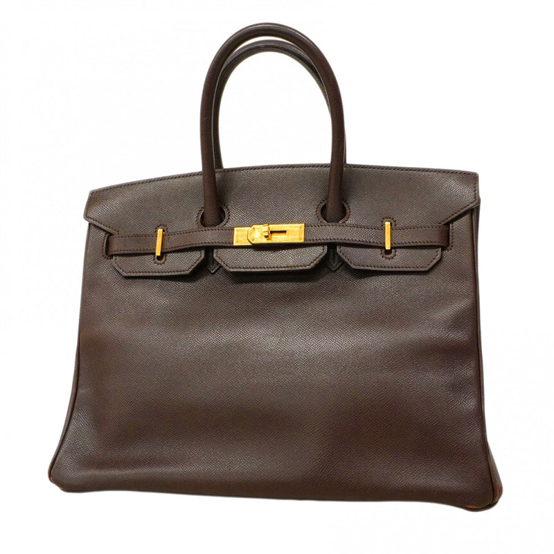 【6bd5784】エルメス ハンドバッグ バーキン35 クシュベル エベンヌ ゴールド金具 〇Z刻印【中古】レディース