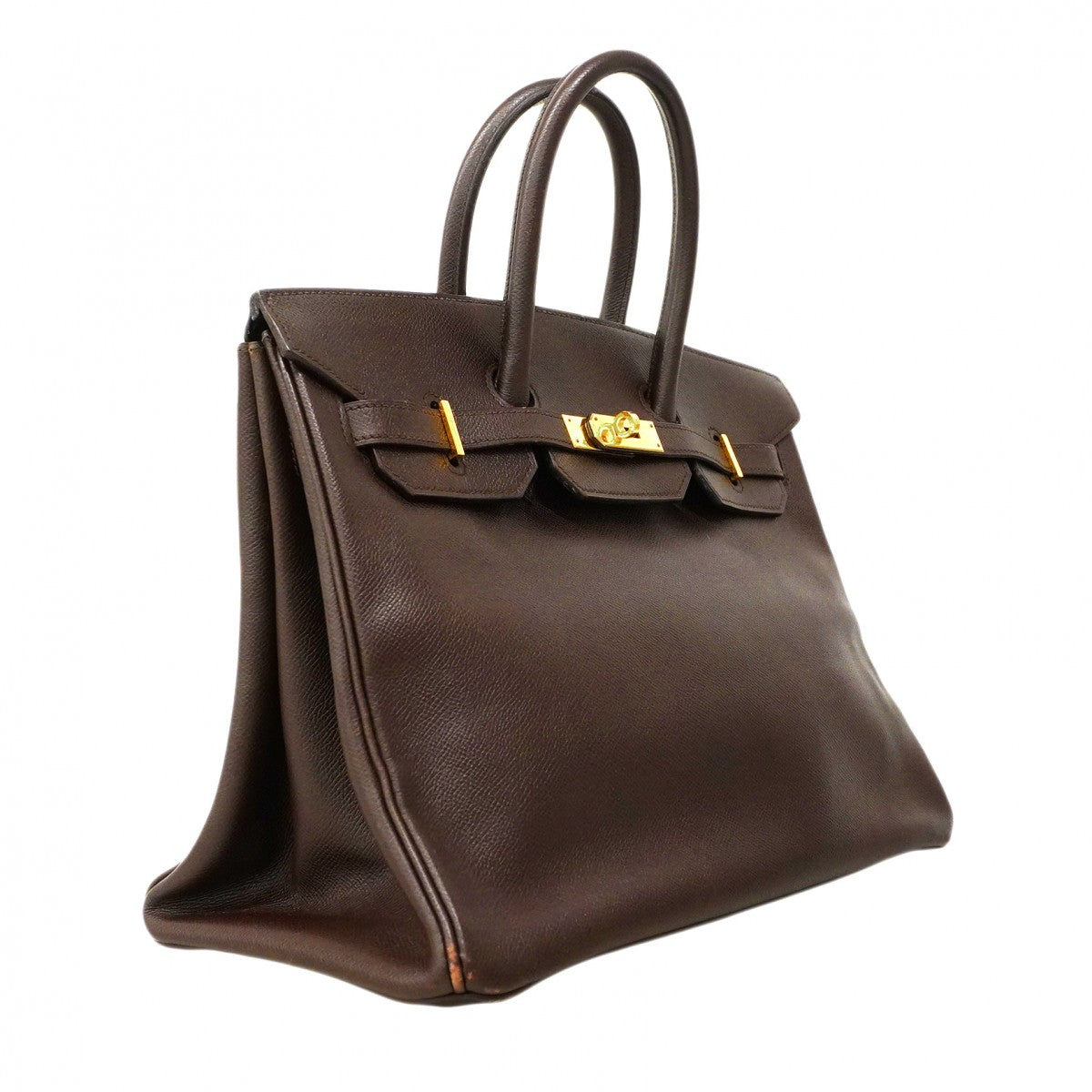 【6bd5784】エルメス ハンドバッグ バーキン35 クシュベル エベンヌ ゴールド金具 〇Z刻印【中古】レディース