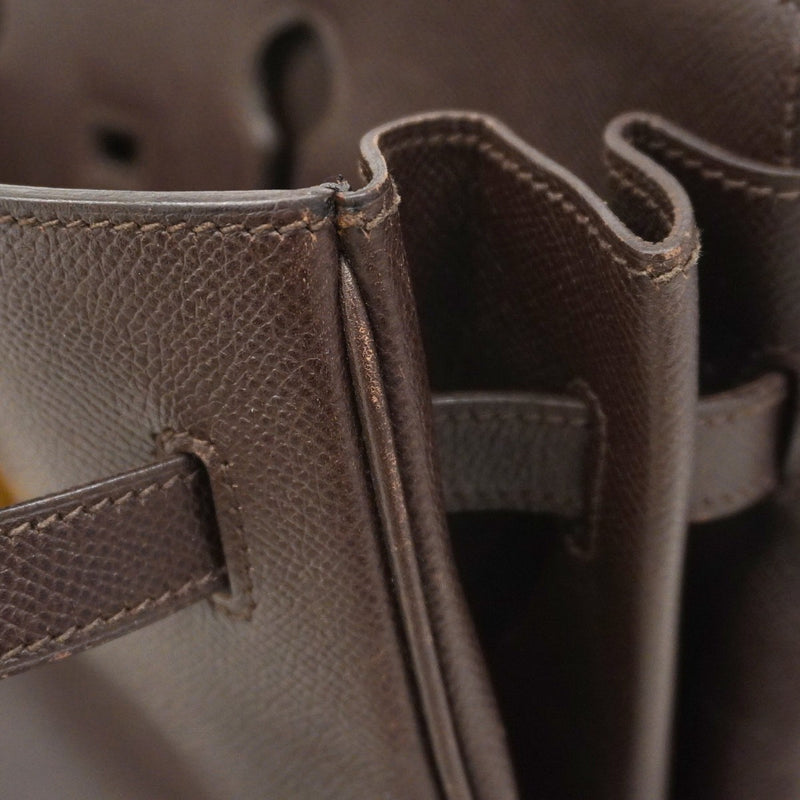 【6bd5784】エルメス ハンドバッグ バーキン35 クシュベル エベンヌ ゴールド金具 〇Z刻印【中古】レディース