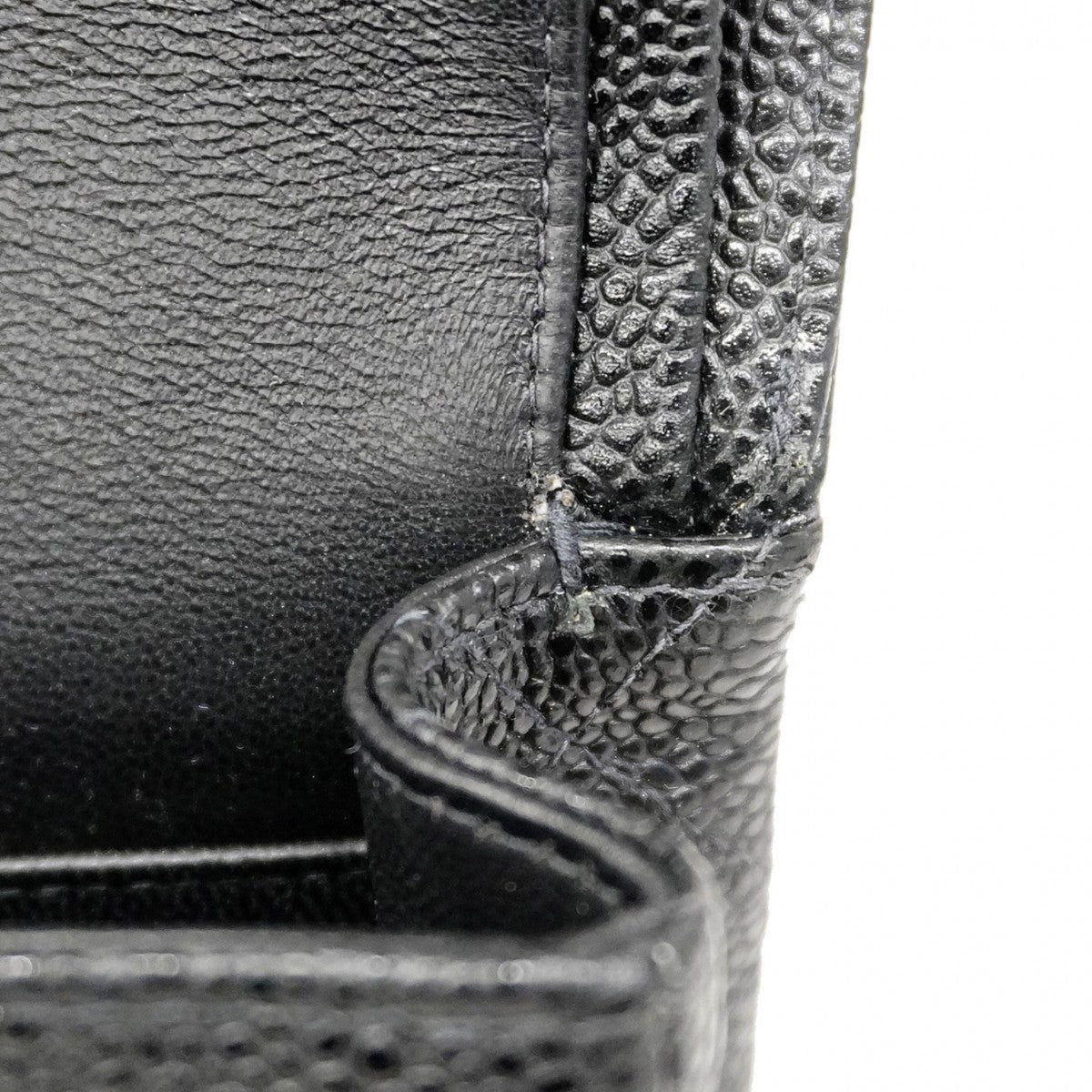 【6ca0338】シャネル ショルダーバッグ マトラッセ Wフラップ Wチェーン キャビアスキン ブラック ゴールド金具【中古】レディース