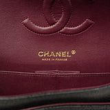 【6ca0372】シャネル ショルダーバッグ マトラッセ Wフラップ Wチェーン キャビアスキン ブラック ゴールド金具【中古】レディース