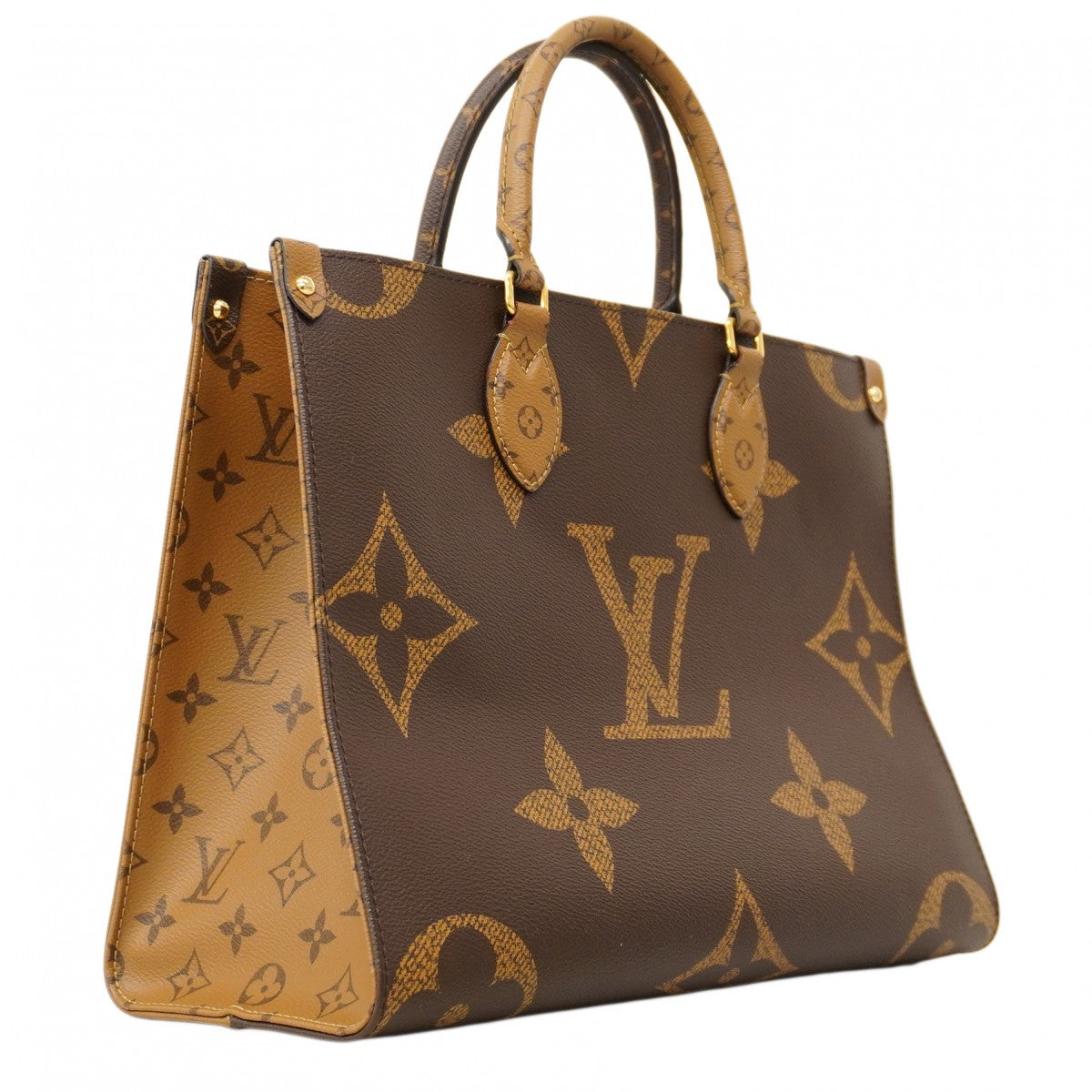 【6ca0373】ルイヴィトン トートバッグ モノグラム・ジャイアント/リバース オンザゴーMM M45321 ブラウン 2wayバッグ【中古】レディース