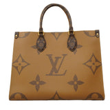 【6ca0373】ルイヴィトン トートバッグ モノグラム・ジャイアント/リバース オンザゴーMM M45321 ブラウン 2wayバッグ【中古】レディース