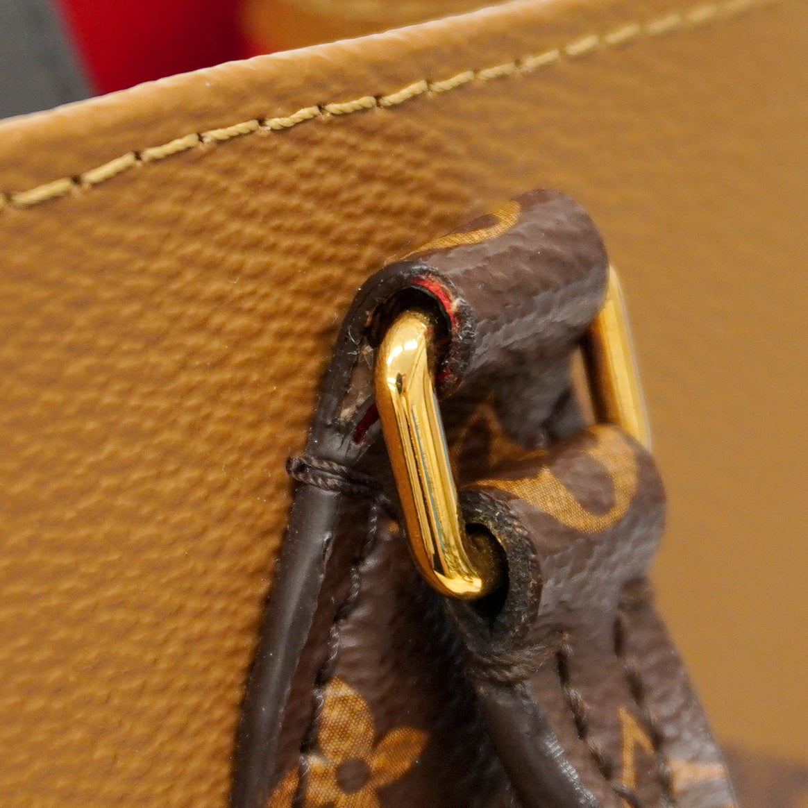 【6ca0373】ルイヴィトン トートバッグ モノグラム・ジャイアント/リバース オンザゴーMM M45321 ブラウン 2wayバッグ【中古】レディース