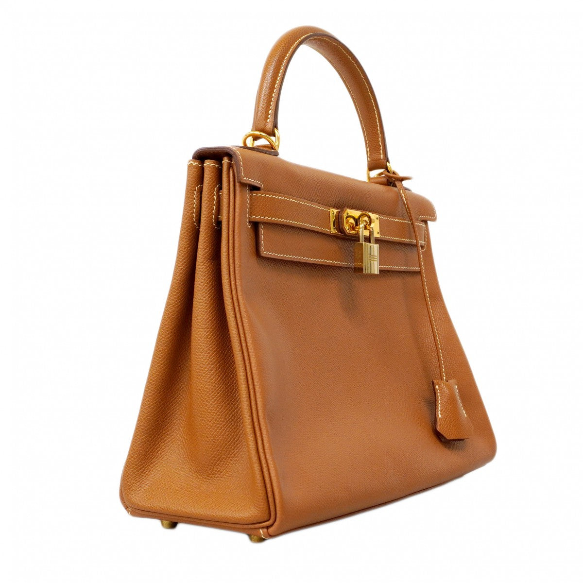 【6ca0425-k】エルメス ハンドバッグ ケリー28 クシュベル ゴールド ゴールド金具 □E刻印 2wayバッグ【中古】レディース