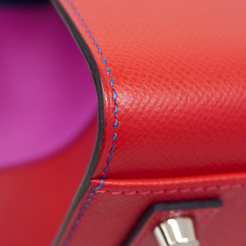 【6ca0434-e-g】エルメス ハンドバッグ バーキン35 レインボー ヴォーエプソン アプリコット/ブルーアガット/マグノリア/ルージュカザック シルバー金具 Z刻印【中古】レディース