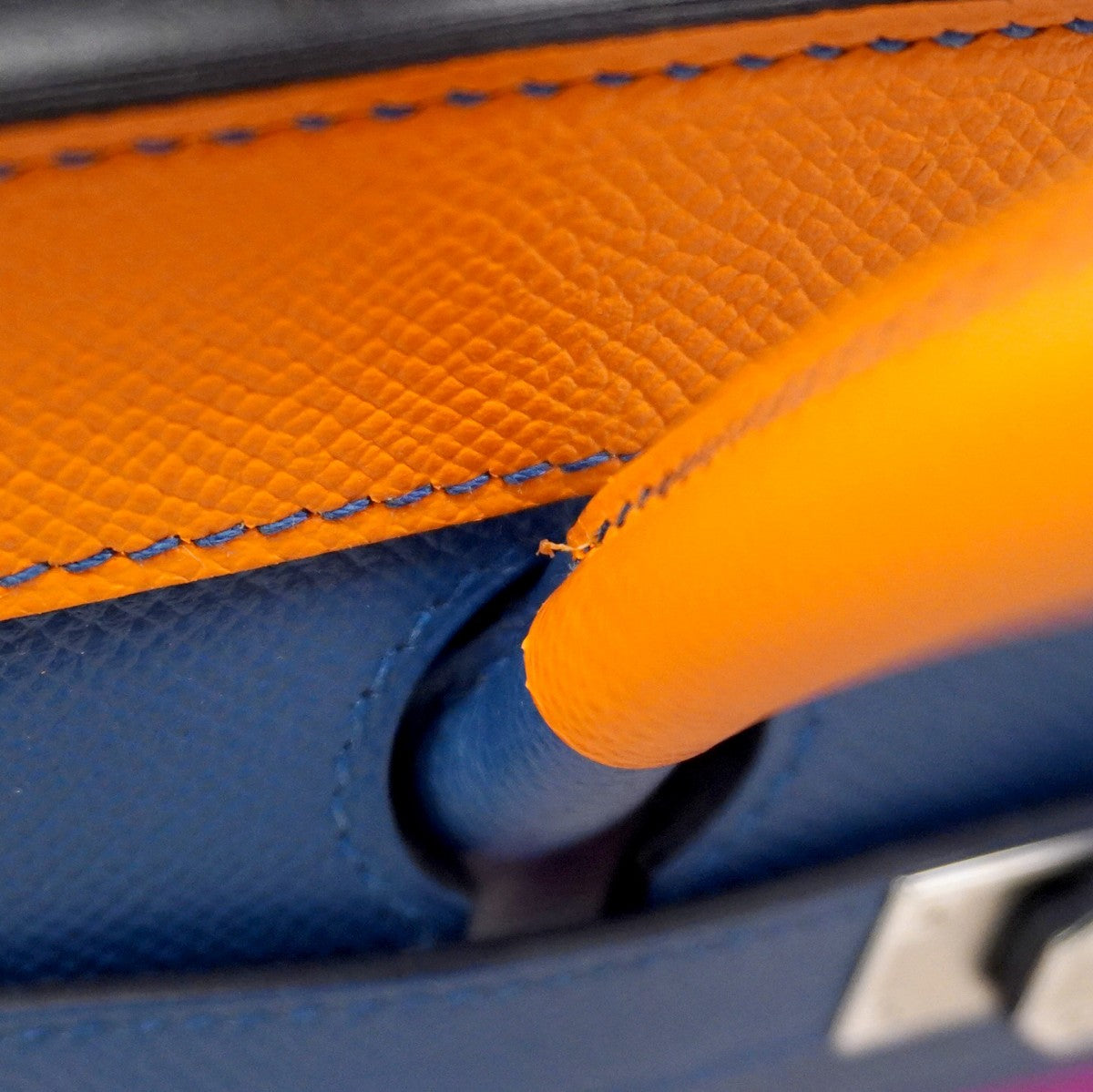 【6ca0434-e-g】エルメス ハンドバッグ バーキン35 レインボー ヴォーエプソン アプリコット/ブルーアガット/マグノリア/ルージュカザック シルバー金具 Z刻印【中古】レディース