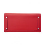 【6ca0434-e-g】エルメス ハンドバッグ バーキン35 レインボー ヴォーエプソン アプリコット/ブルーアガット/マグノリア/ルージュカザック シルバー金具 Z刻印【中古】レディース