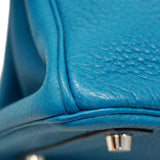 【6ca0435】エルメス ハンドバッグ バーキン30 トゴ ブルーイズミール シルバー金具 □Q刻印【中古】レディース