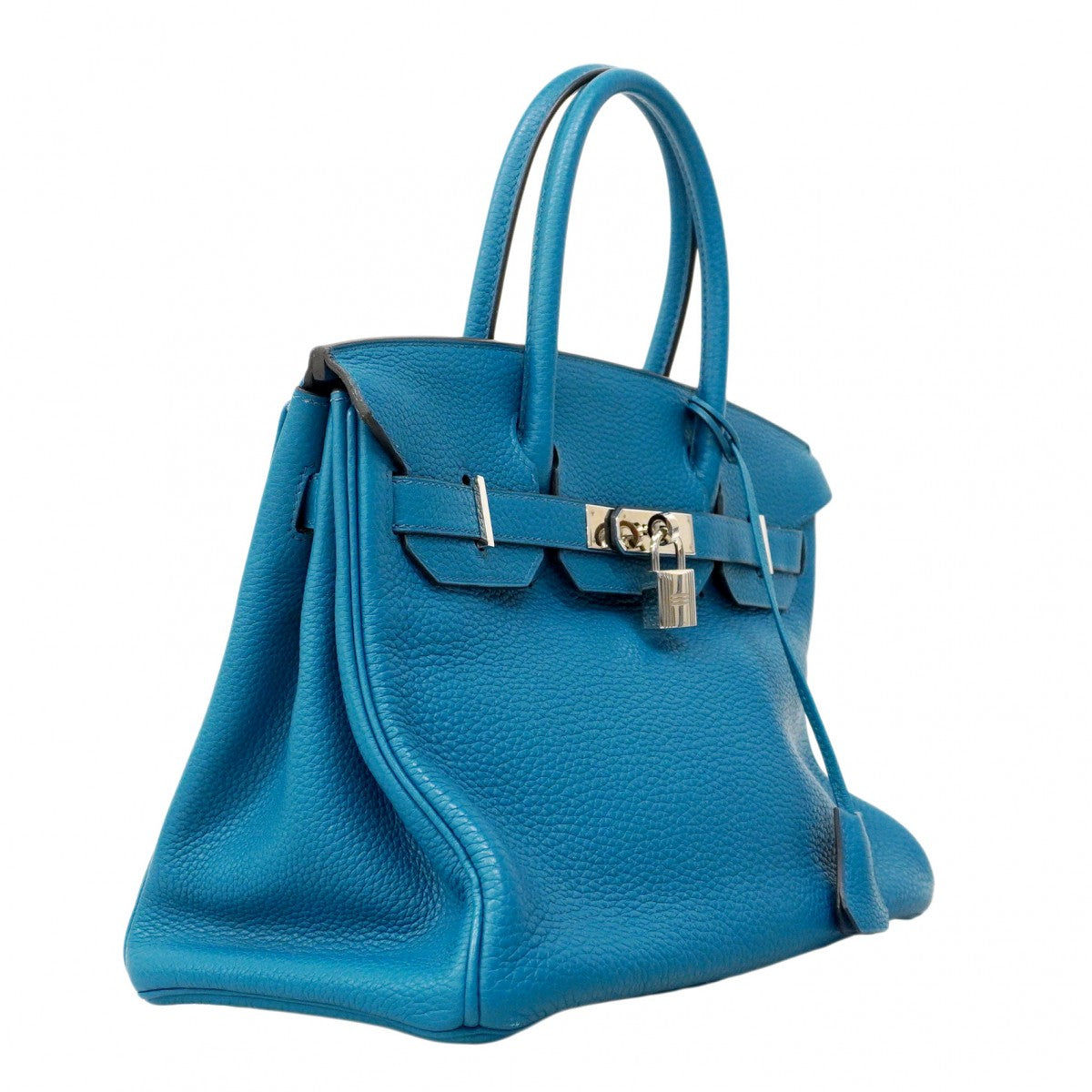 【6ca0435】エルメス ハンドバッグ バーキン30 トゴ ブルーイズミール シルバー金具 □Q刻印【中古】レディース