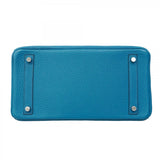 【6ca0435】エルメス ハンドバッグ バーキン30 トゴ ブルーイズミール シルバー金具 □Q刻印【中古】レディース