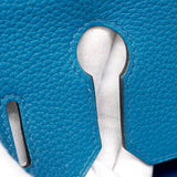 【6ca0435】エルメス ハンドバッグ バーキン30 トゴ ブルーイズミール シルバー金具 □Q刻印【中古】レディース