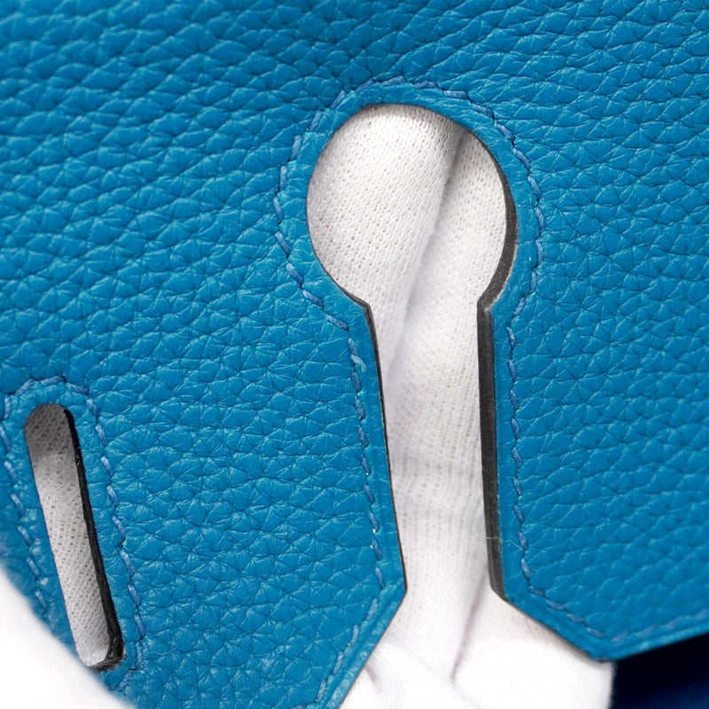 【6ca0435】エルメス ハンドバッグ バーキン30 トゴ ブルーイズミール シルバー金具 □Q刻印【中古】レディース