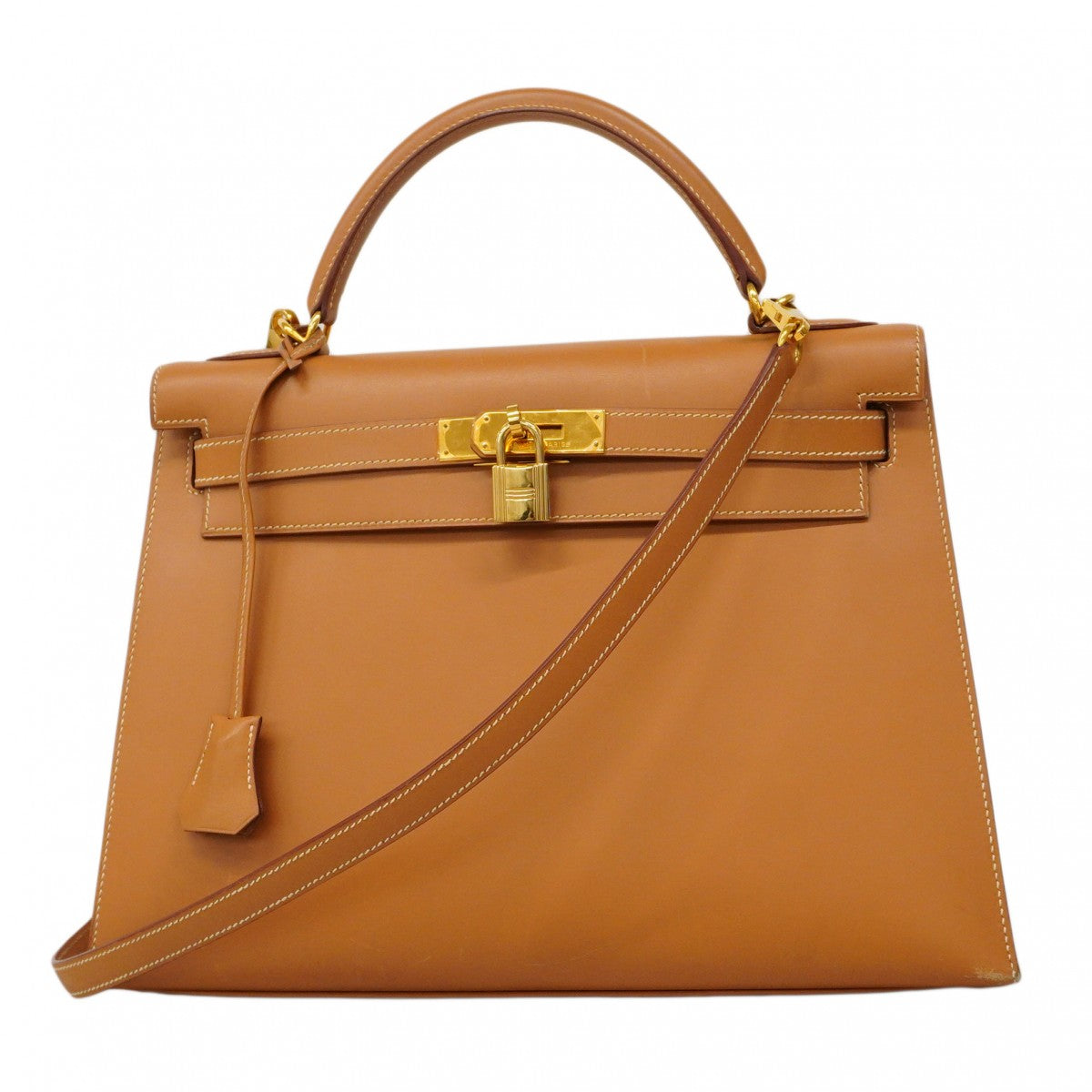 【6ca0437】エルメス ハンドバッグ ケリー32 バレニア ゴールド ゴールド金具 □D刻印【中古】レディース