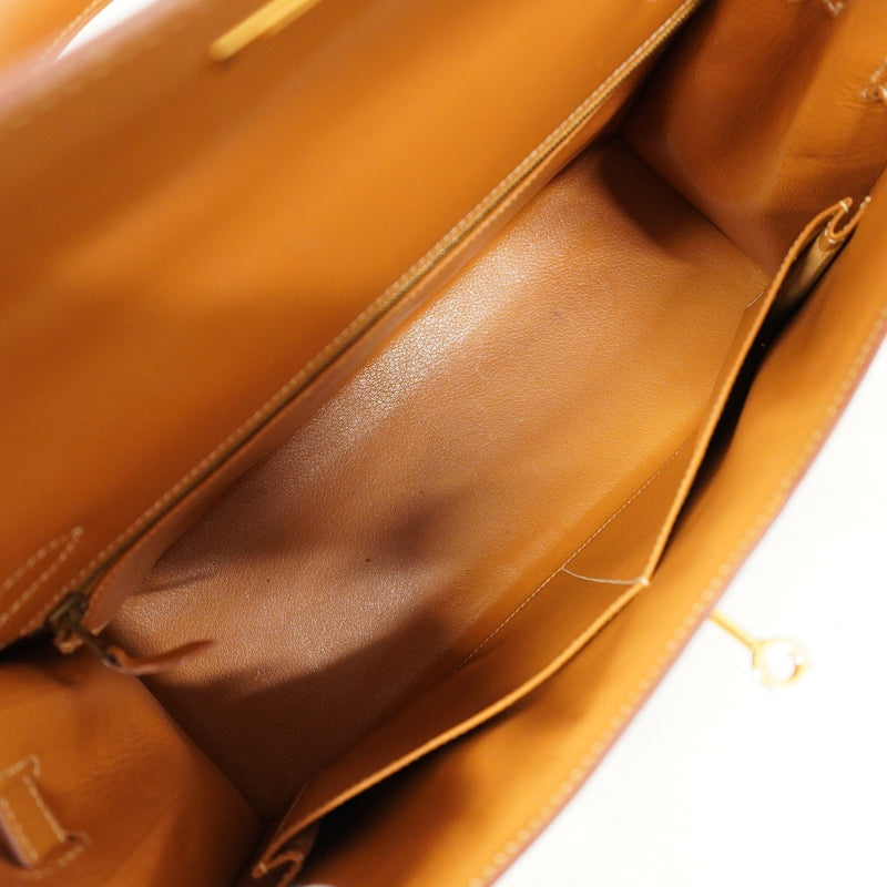 【6ca0437】エルメス ハンドバッグ ケリー32 バレニア ゴールド ゴールド金具 □D刻印【中古】レディース