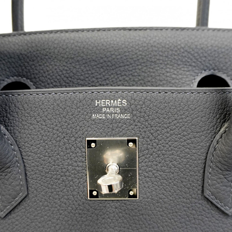 【6ca0446-g】エルメス ハンドバッグ バーキン40 トゴ グリメイヤー シルバー金具 K刻印【中古】メンズ