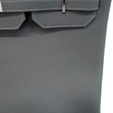 【6ca0446-g】エルメス ハンドバッグ バーキン40 トゴ グリメイヤー シルバー金具 K刻印【中古】メンズ