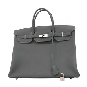 【6ca0446-g】エルメス ハンドバッグ バーキン40 トゴ グリメイヤー シルバー金具 K刻印【中古】メンズ