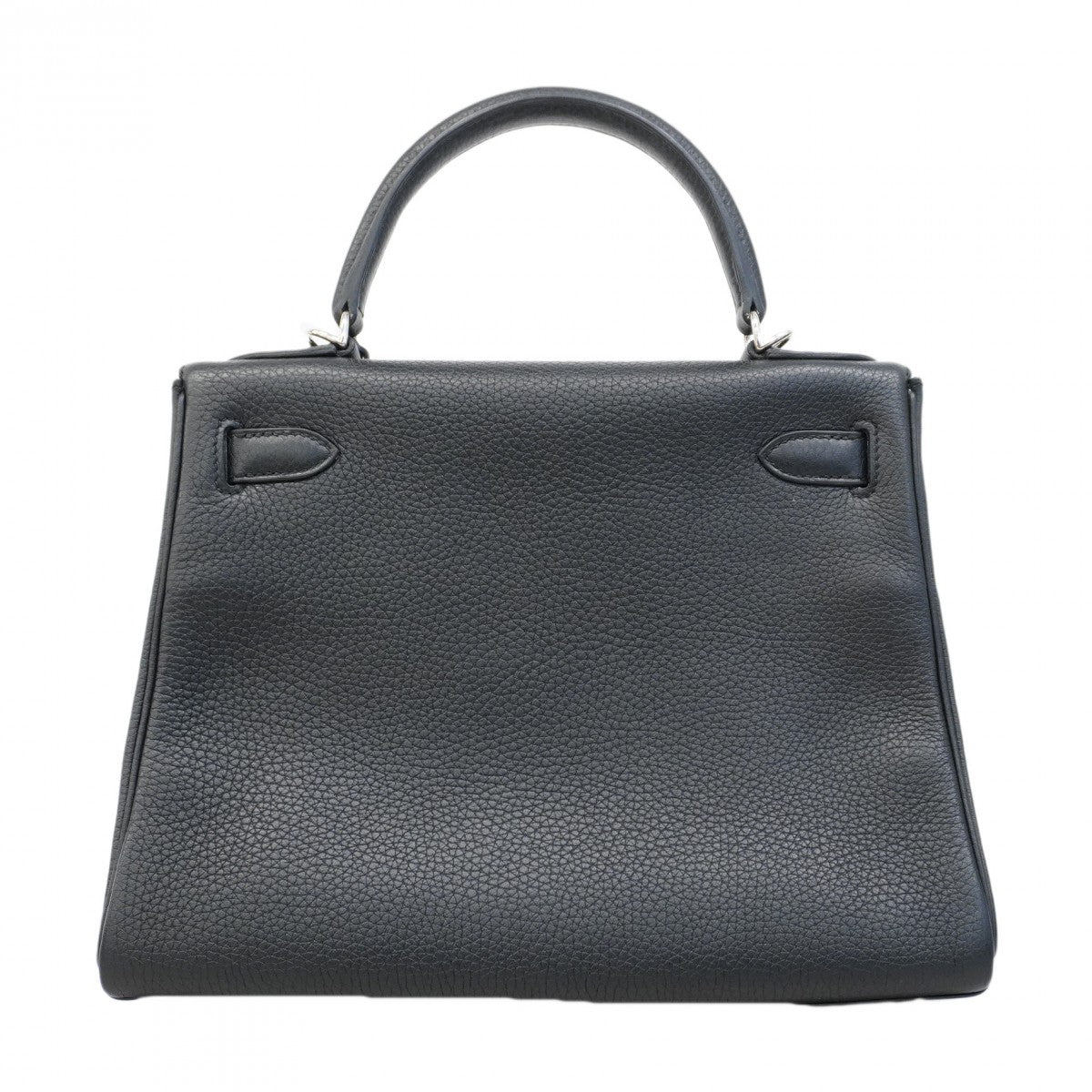 【6ca0447-g】エルメス ハンドバッグ ケリー28 トリヨンクレマンス ブラック シルバー金具 T刻印【中古】レディース