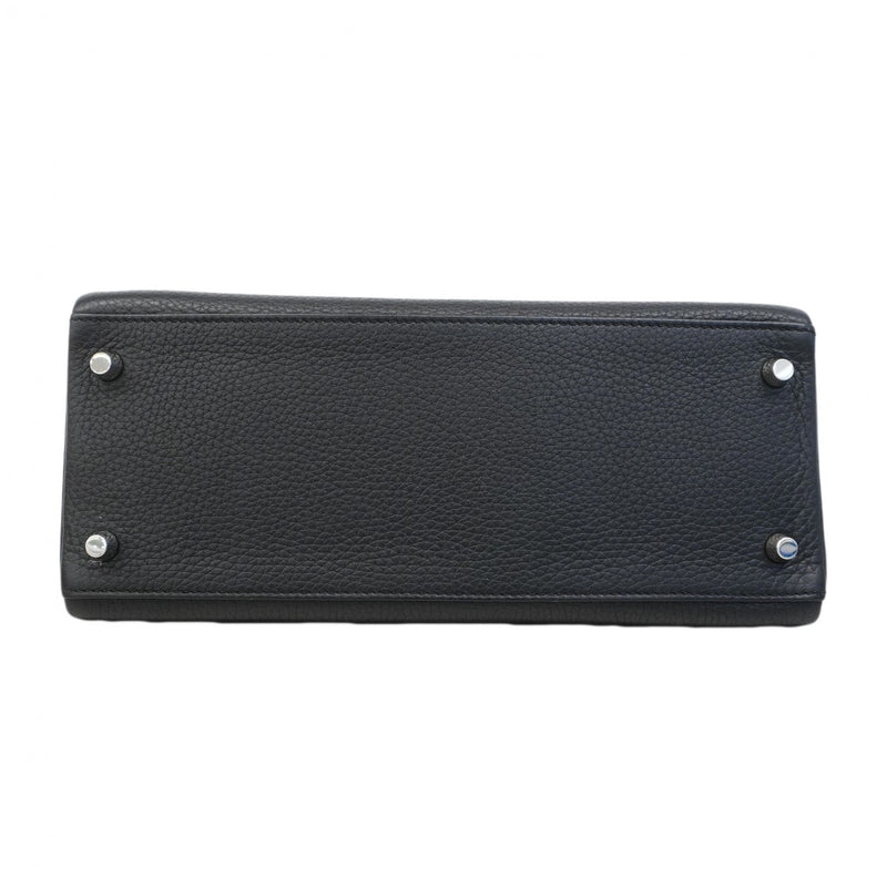 【6ca0447-g】エルメス ハンドバッグ ケリー28 トリヨンクレマンス ブラック シルバー金具 T刻印【中古】レディース