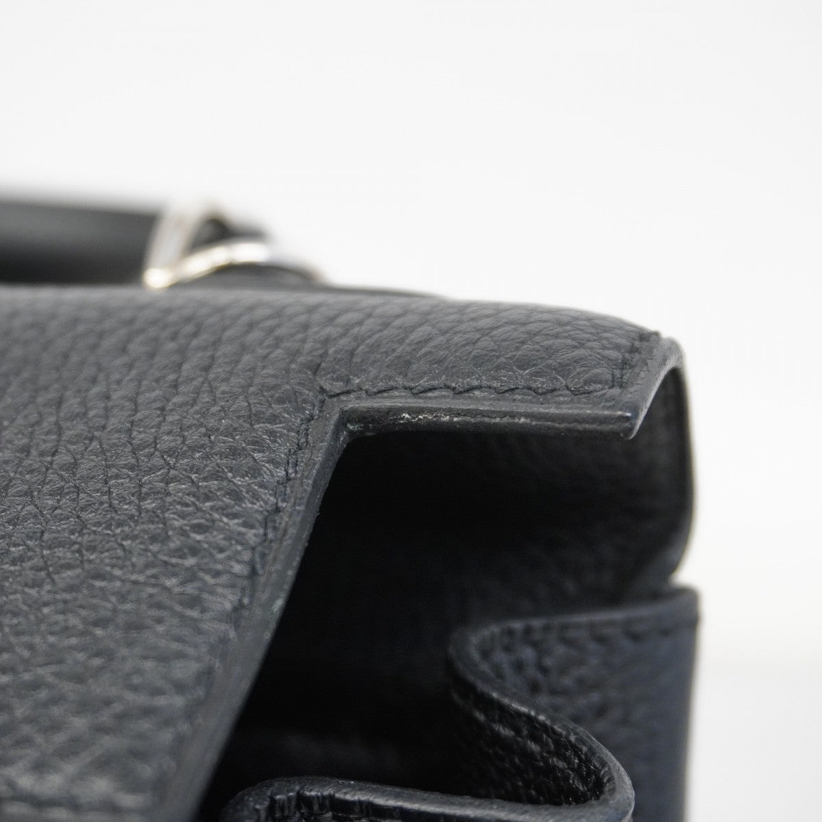 【6ca0447-g】エルメス ハンドバッグ ケリー28 トリヨンクレマンス ブラック シルバー金具 T刻印【中古】レディース