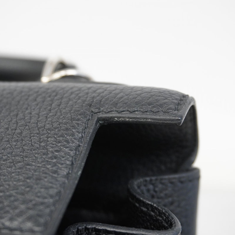 【6ca0447-g】エルメス ハンドバッグ ケリー28 トリヨンクレマンス ブラック シルバー金具 T刻印【中古】レディース