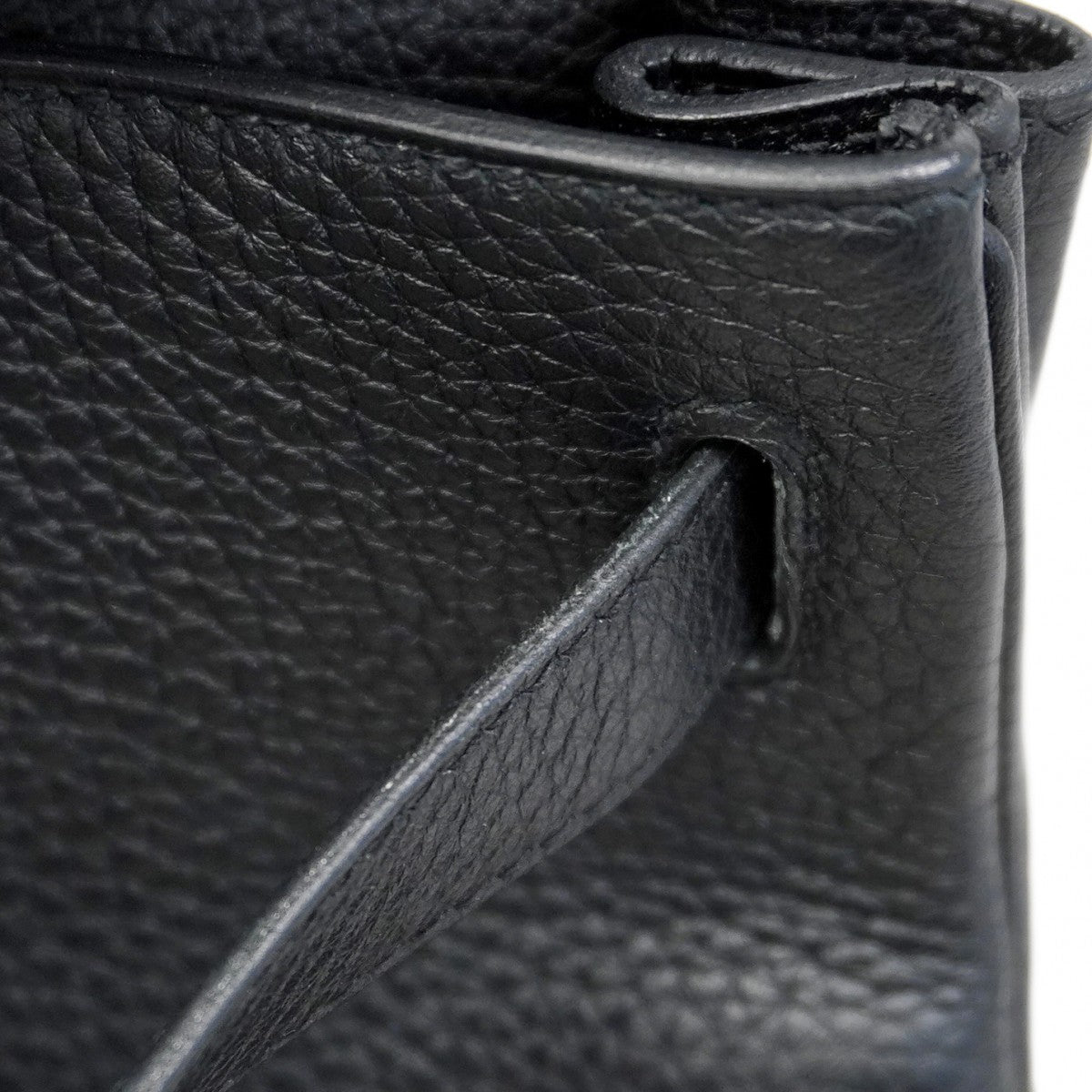 【6ca0447-g】エルメス ハンドバッグ ケリー28 トリヨンクレマンス ブラック シルバー金具 T刻印【中古】レディース