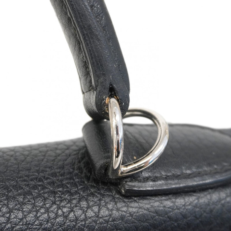 【6ca0447-g】エルメス ハンドバッグ ケリー28 トリヨンクレマンス ブラック シルバー金具 T刻印【中古】レディース