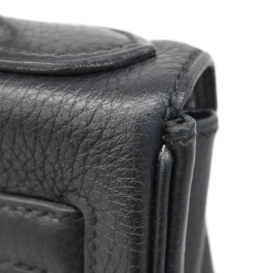 【6ca0447-g】エルメス ハンドバッグ ケリー28 トリヨンクレマンス ブラック シルバー金具 T刻印【中古】レディース