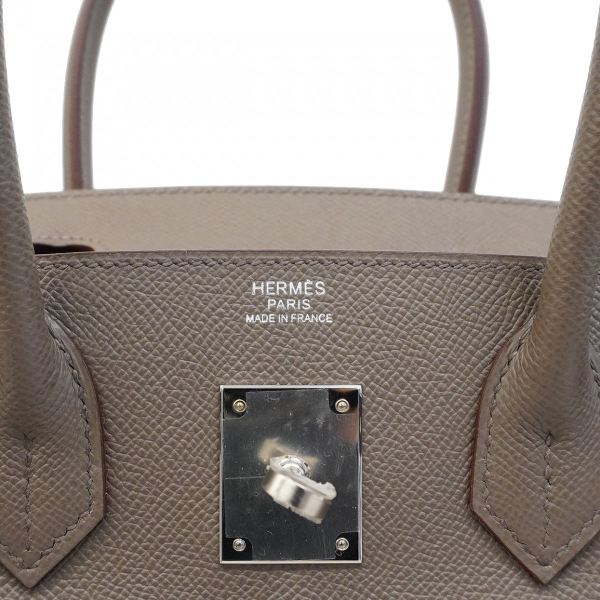 【6ca0448-g】エルメス ハンドバッグ バーキン30 ヴォーエプソン エタン シルバー金具 Z刻印【中古】レディース