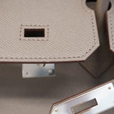 【6ca0448-g】エルメス ハンドバッグ バーキン30 ヴォーエプソン エタン シルバー金具 Z刻印【中古】レディース